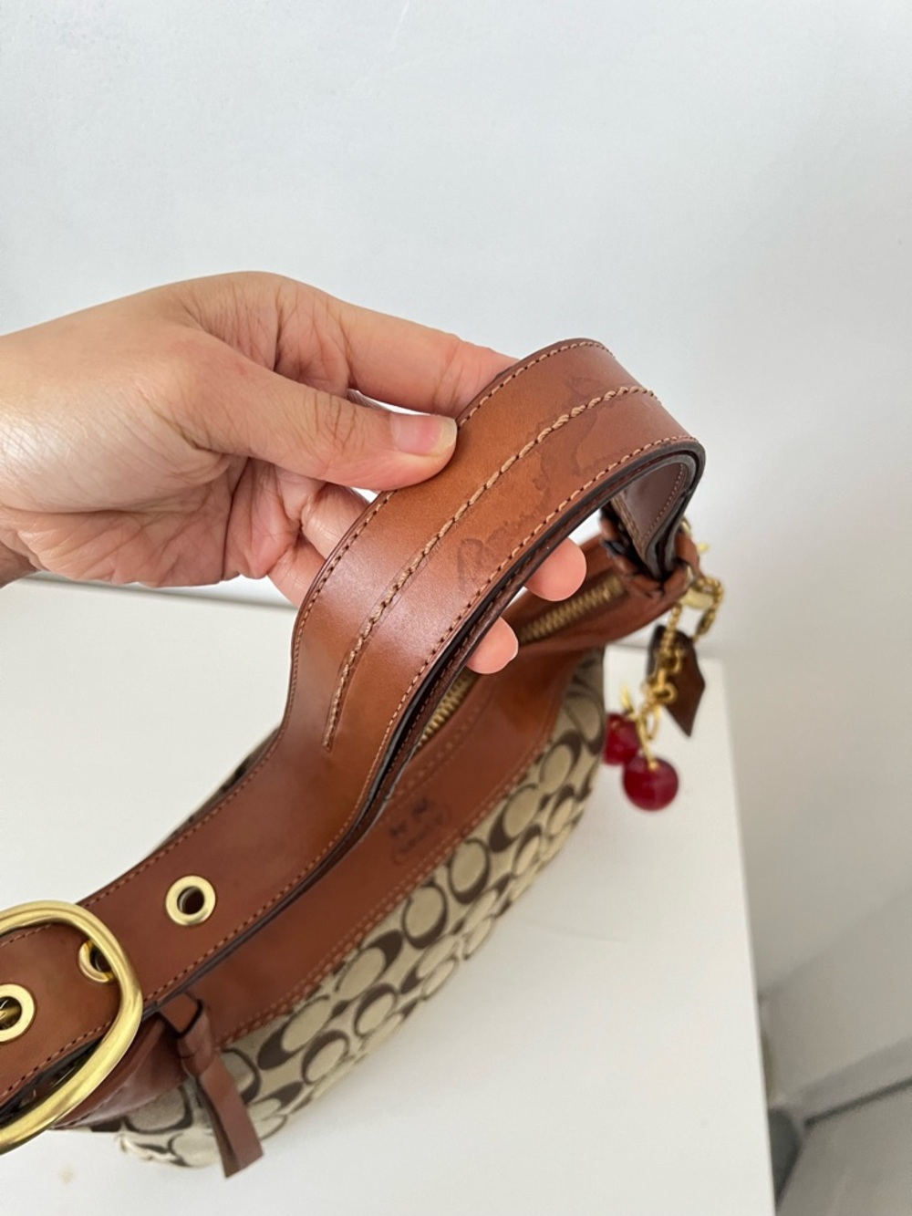 COACH Signature Canvas Shoulder Bag in Brown - Picture 10 of 15